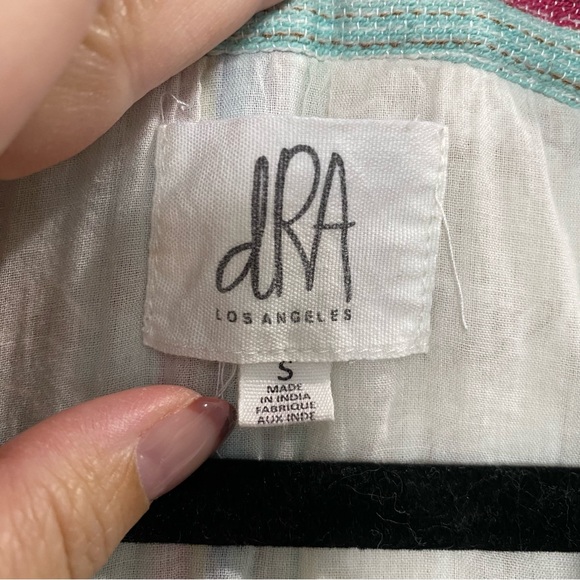 dRA Los Angeles Zip Up Linen Blend Striped Bomber Jacket Multicolor Small - Picture 2 of 10